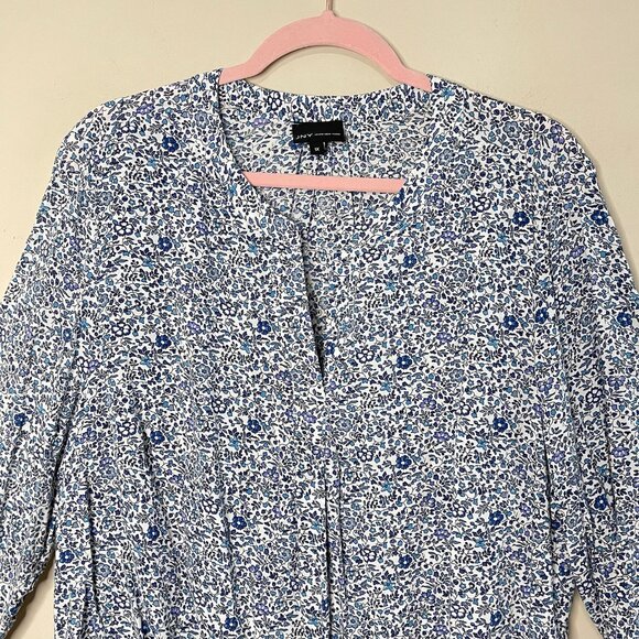 JONES NEW YORK Lightweight Rayon Floral Long-Sleeve V-Neck Blouse, 1X - Picture 3 of 12